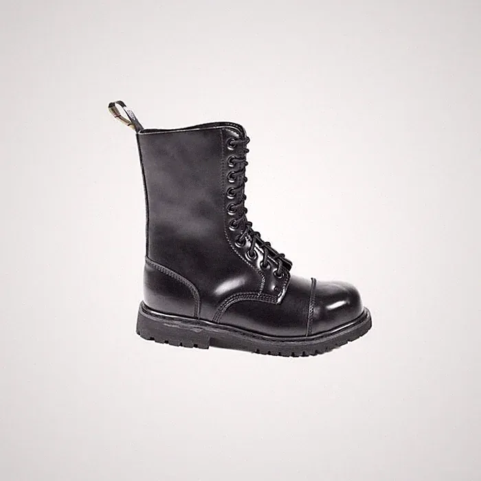 10 Loch Springerstiefel Boots mit Stahlkappe Gothic Stiefel