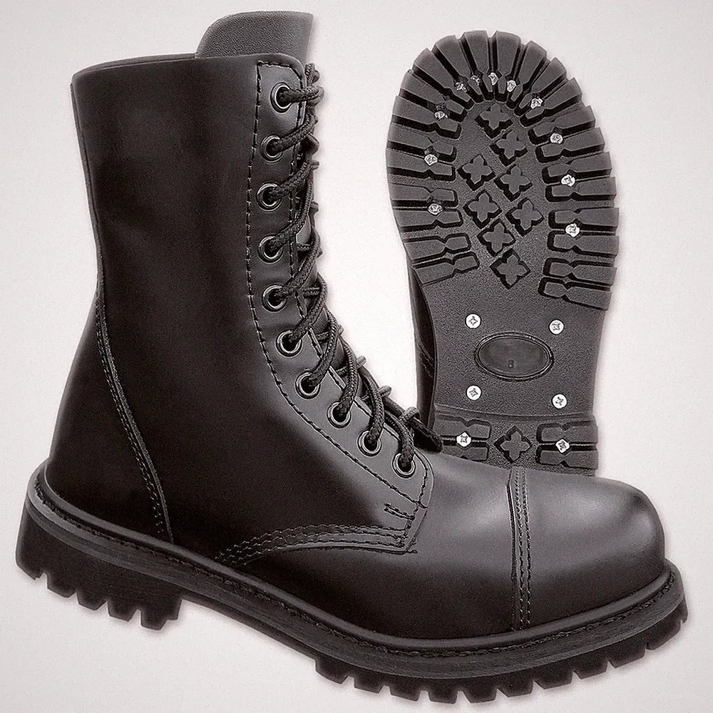 10-Loch UK Ranger Boots Springerstiefel 39-47 Leder Gothic Stiefel Stahlkappe