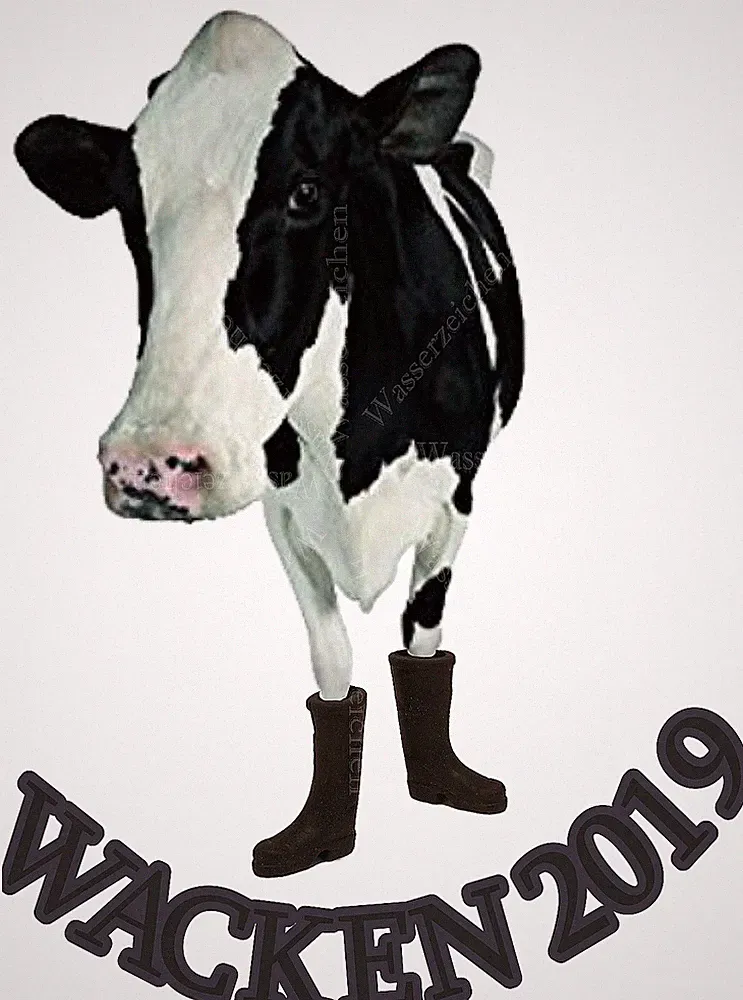 10cm Auto-Aufkleber Sticker Kuh Gummistiefel Wacken 2019 W31 Festival-Openair