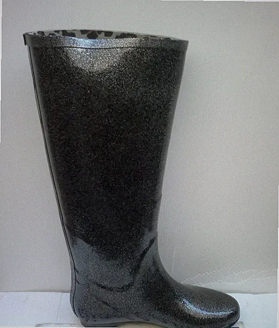 143 COLORS OF CALIFORNIA DAMEN REGENSTIEFEL BLACK GLITTER COD. HC.RB05