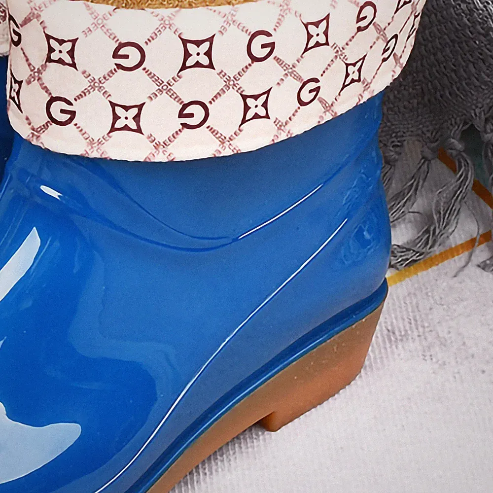 2 Paar Frauen Gummistiefel Modisch Rutschfest Für Gartenarbeit PVC