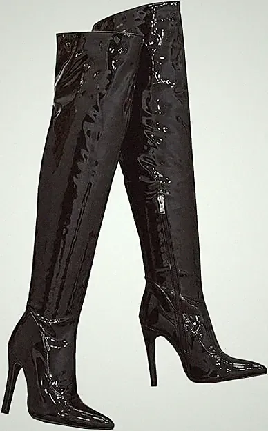 328 LACK-HIGH-HEEL-OVERKNEE-STIEFEL Schwarz 39 -NEU-SOFORT LIEFERBAR!!!