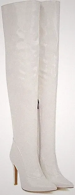 328 LACK-HIGH-HEEL-OVERKNEE-STIEFEL Weiß 45 -NEU-SOFORT LIEFERBAR!!!