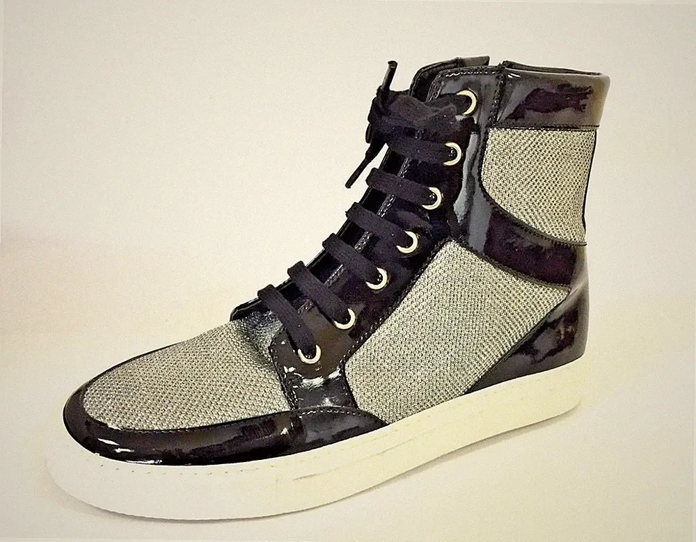 38 5 SCHUHE SCHNÜR-STIEFELETTEN ECHT-LEDER CHUCKS SILBER ANIMAL BRAND Weite G