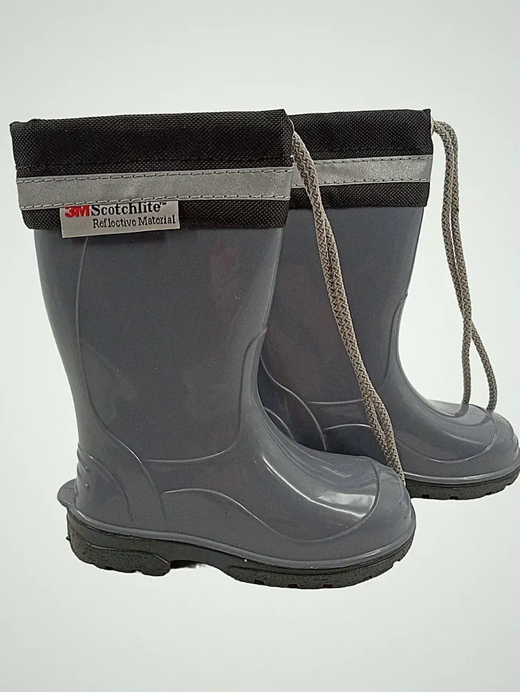 3M Scotchlite Kinder Gummistiefel Gr. 21 Grau Reflektierend Regenstiefel