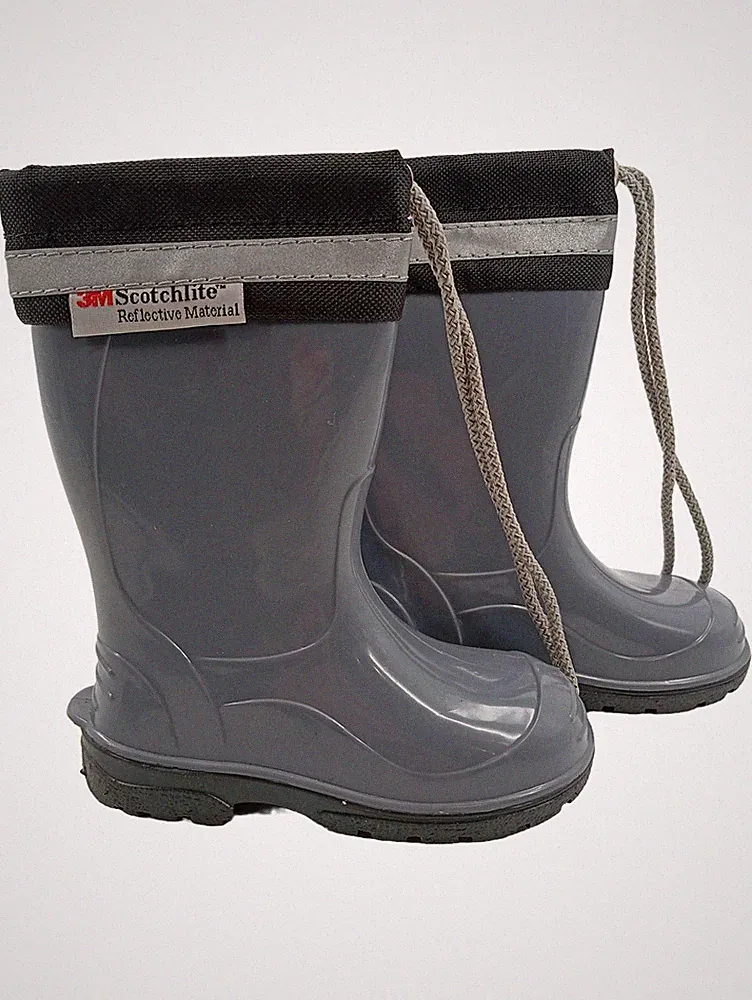 3M Scotchlite Kinder Gummistiefel Gr. 21 Grau Reflektierend Regenstiefel