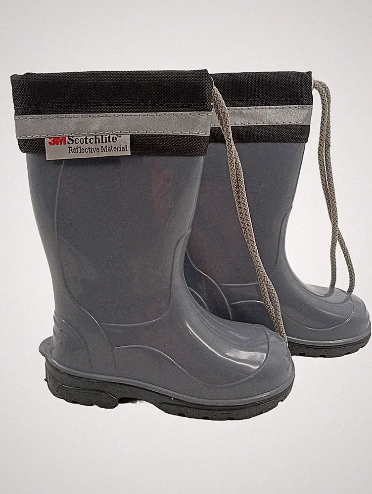 3M Scotchlite Kinder Gummistiefel Gr. 21 Grau Reflektierend Regenstiefel