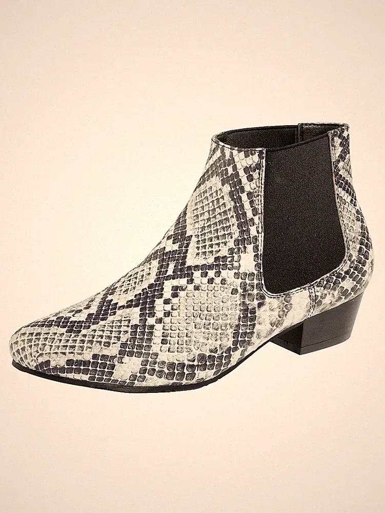 41 7,5 42 8 Liva Loop Stiefeletten Chelsea Boot Schlangen - Optik Schuhe Weite G