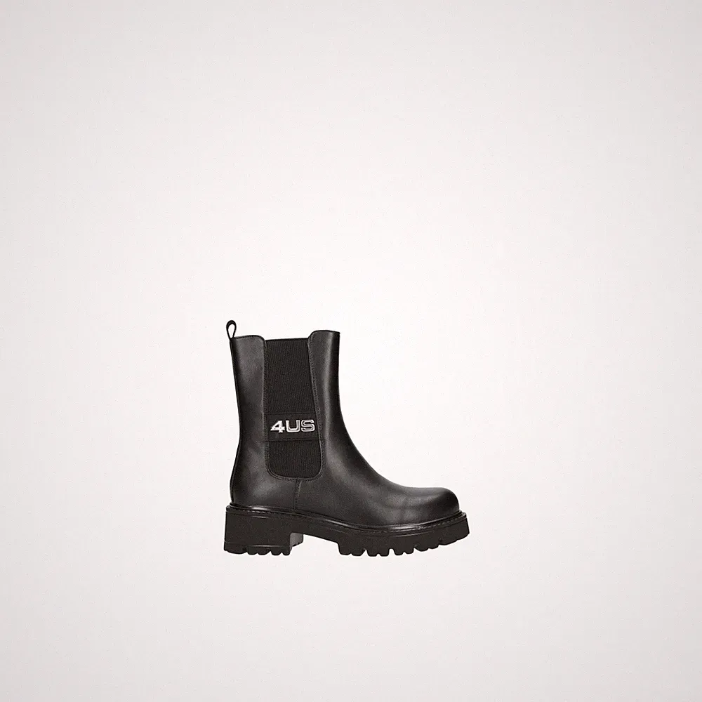 4US Damen-Strumpfhose aus Kunstleder mit Gummibändern von Paciotti - SCHWARZ (schwarz)