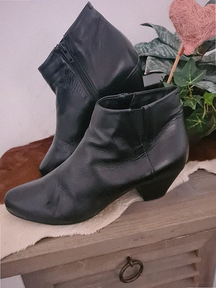 5th Avenue Echtleder-Stiefeletten Stiefel Boots Hosenschuh 38 schwarz klassisch