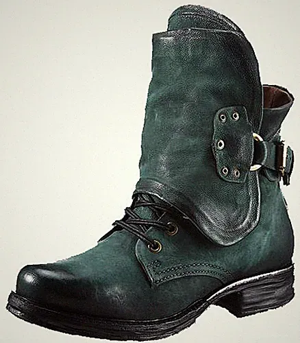 A.S. 98 Airstep Damen Biker Saintmetal Stiefeletten Pixie grün Echtleder Gr. 35