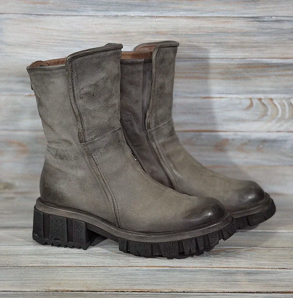 Grau Biker & Combat Boots