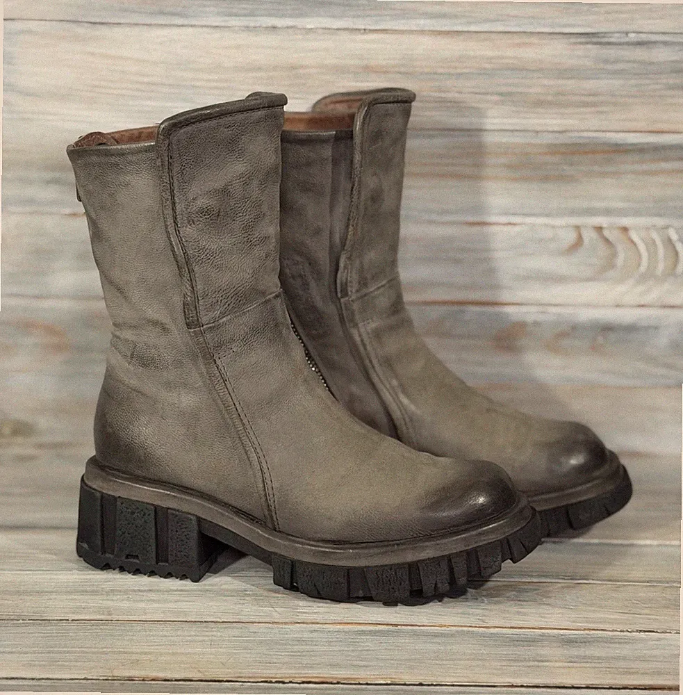 Grau Biker & Combat Boots