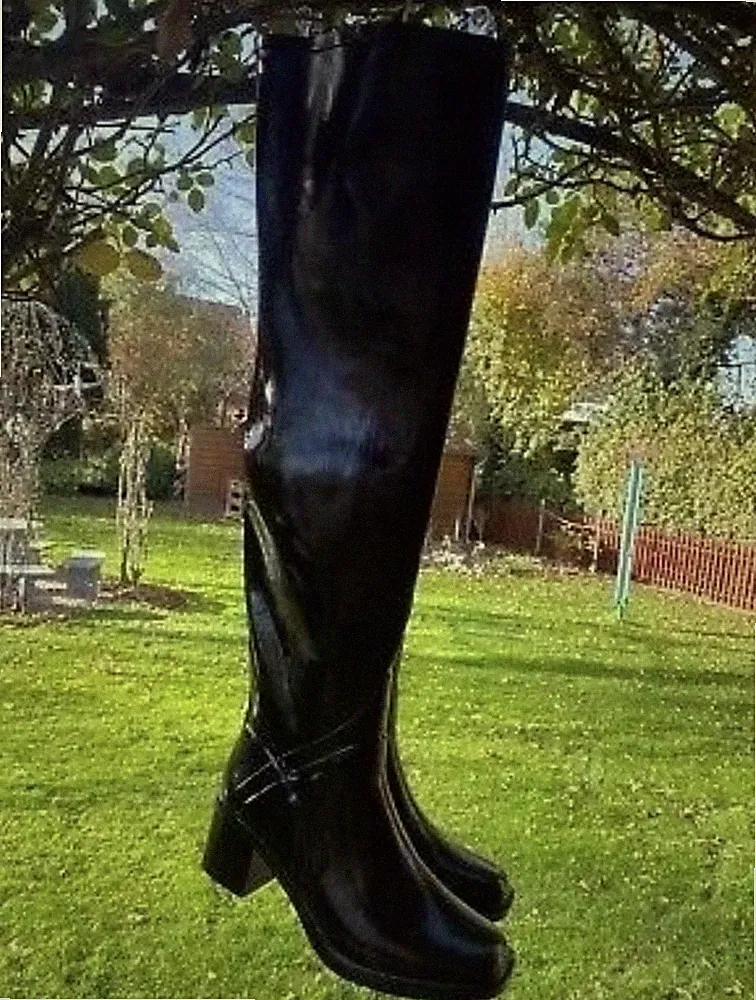 Acquo Savannah Overknee Gr. 37 Designer Gummistiefel mit Absatz