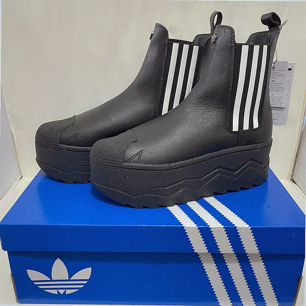 adidas Originals atmos pink SSTR PLATEAUSTIEFEL JQ6707 Schwarz / Weiß Damen