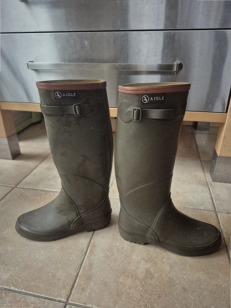 Adler Kinder Regenstiefel Gummi P35 grün guter Zustand