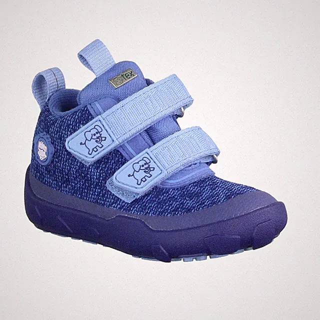 Affenzahn Low Boot Elephant 0084430119 Jungenboots, Textil (Strick), Blau