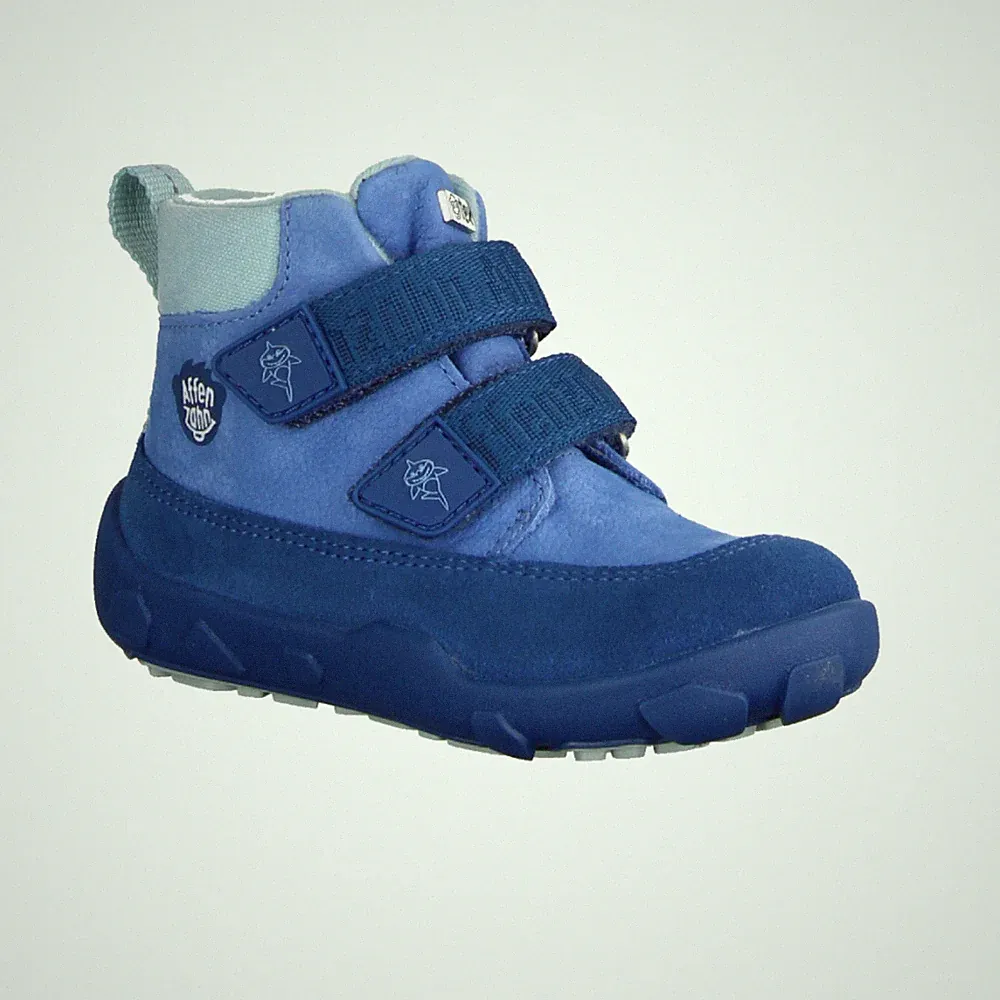 Affenzahn Low Boot Shark 0148830211 Kinderschuhe, Boots, Leder, Blau, Jungs