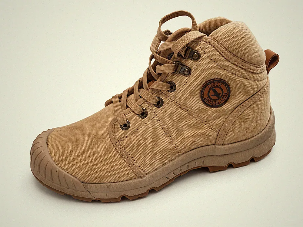 Agile Damen High Top Sneaker Gr. 40 Beige Canvas Freizeit Schuhe Neu