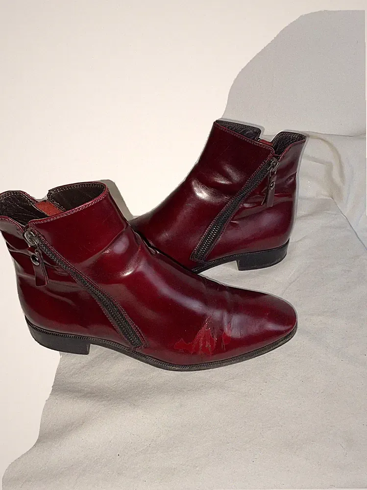 AGL Attilio Giusti Leombruni Damen Burgunderrot Reißverschluss Chelsea Boots UK 5 REB21