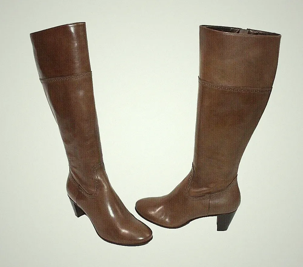 AGL DAMENSTIEFEL LANGSCHAFT BUDAPESTER 39 HASELNUSS BRAUN #S8-77# WIE NEU