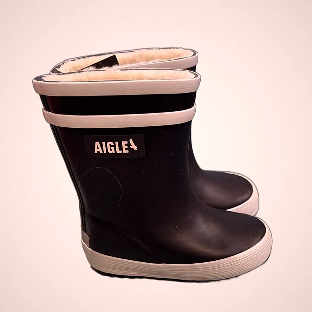 Aigle Baby Flac Fur Gummistiefel Gefuettert Blau Marine Groesse 22 Neu