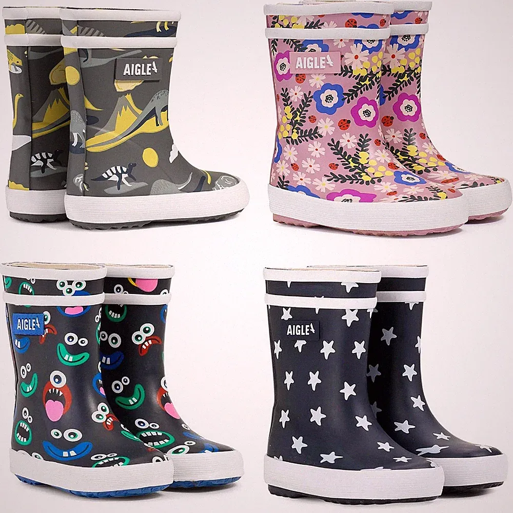 Aigle Baby Flac Play2 Kinder Gummistiefel | Stiefel | Wellingtons | Naturkautsch