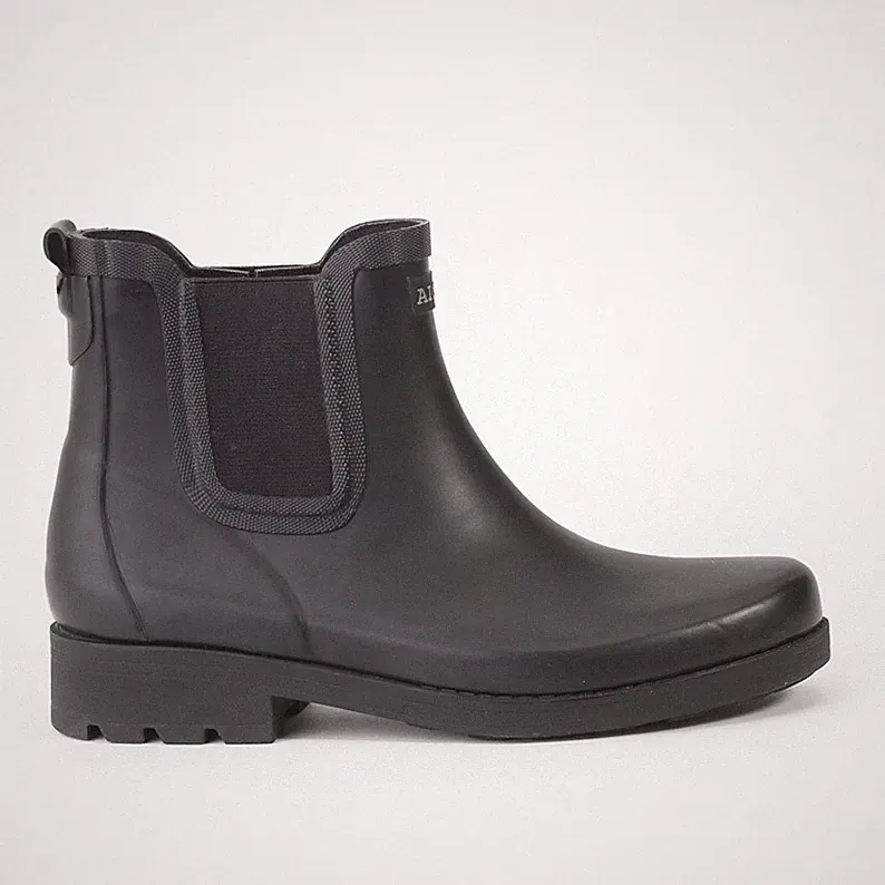 Aigle Carville schwarze Gummistiefeletten für Damen, 36 bis 42