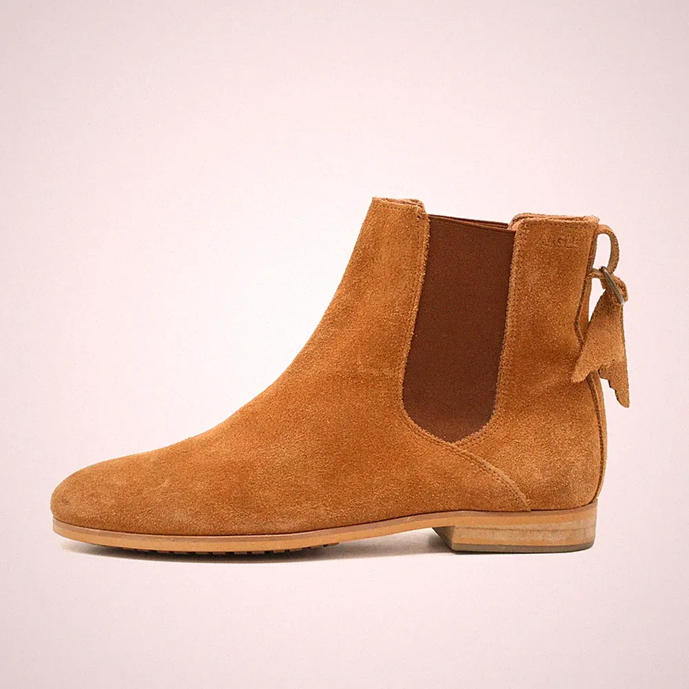 AIGLE Damen Chelsea Boot Stiefeletten braun Wildleder Einsätze Boots EU 39