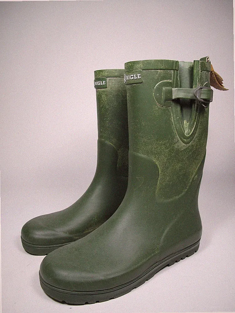 aigle damen gummistiefel schuhe gr. 35 grün