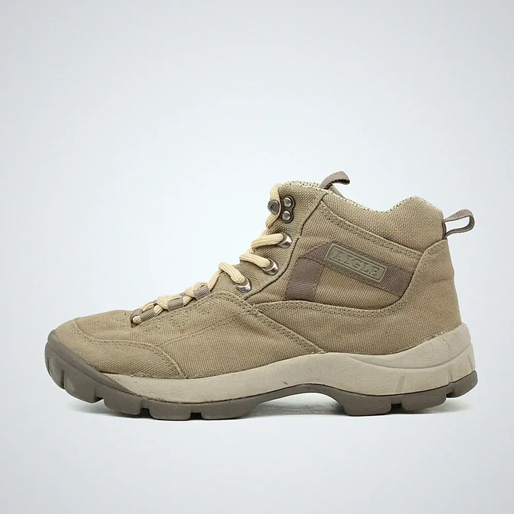 AIGLE Damen Outdoor Wanderschuhe Stiefel Beige Baumwolle Knöchelhoch EU 41 1/3