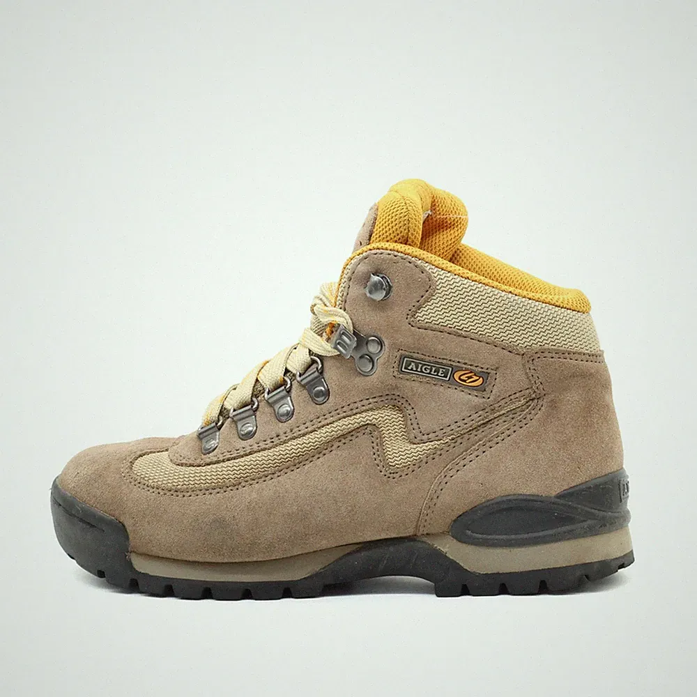 Aigle Damen Stiefel EU 36 Line 7 Beige Wildleder Knöchel Schnürstiefel