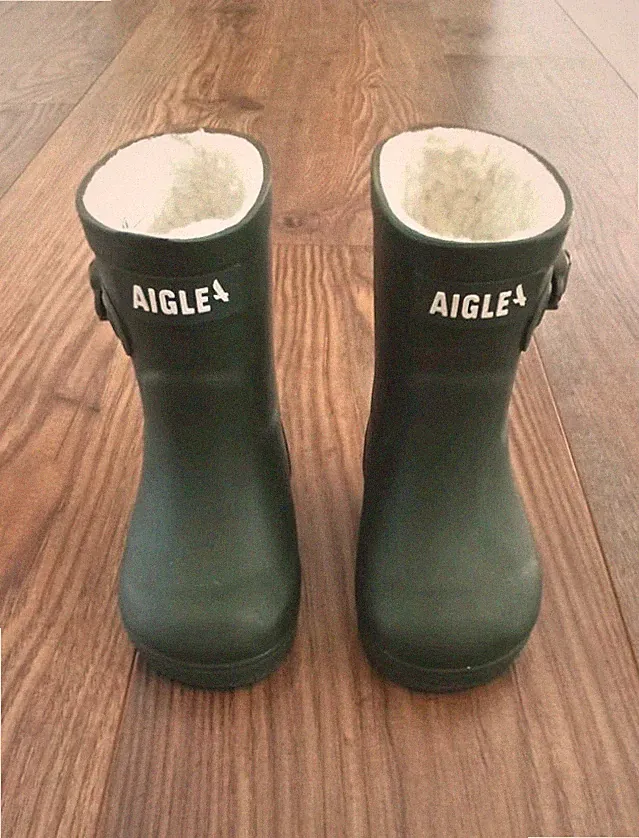 AIGLE edle Kinder Gummistiefel Gr.19 gefüttert Jadg Tracht English Style NEU