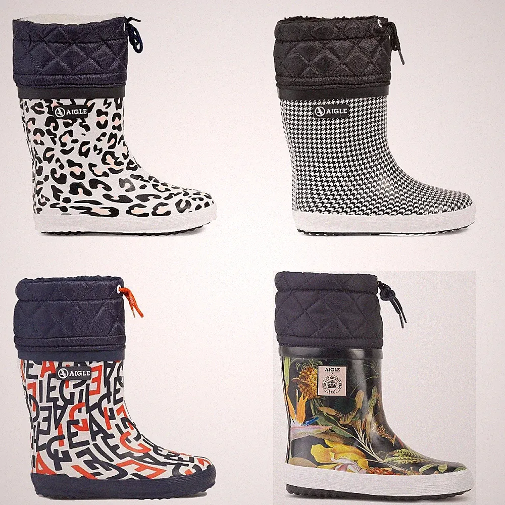 Aigle Giboulee Print Kinder Gummistiefel | Stiefel | Wellingtons | Naturkautschu