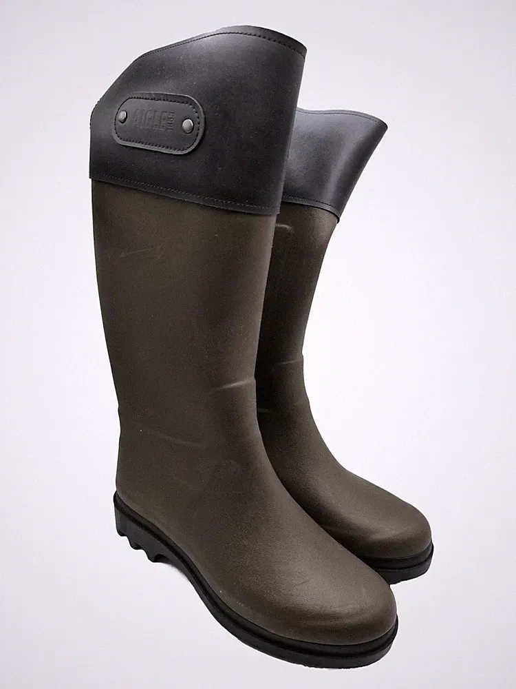 AIGLE Gummistiefel Damen Stiefel Gr. DE 39 khaki Casual-Look