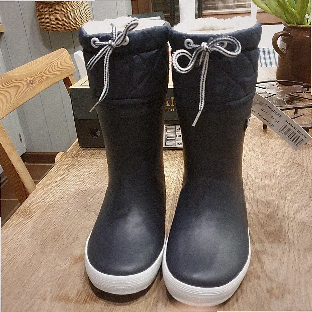 AIGLE Gummistiefel Giboulee 28 Marine Blanc