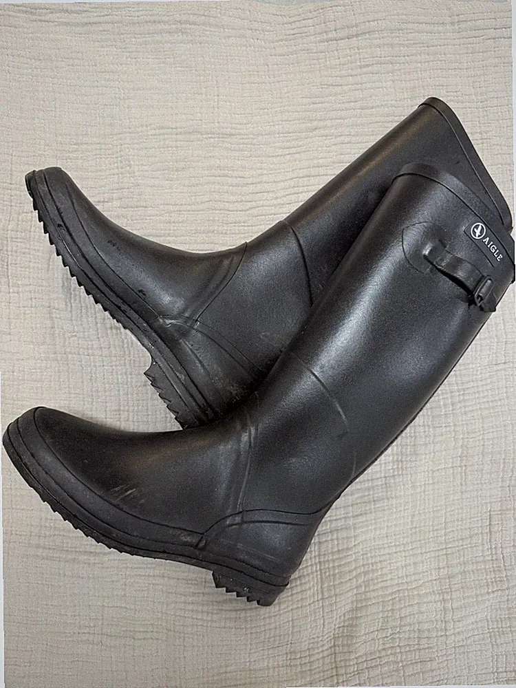 AIGLE Gummistiefel - Gr. 39 - Reitstiefel Gummi - schwarz - TOP