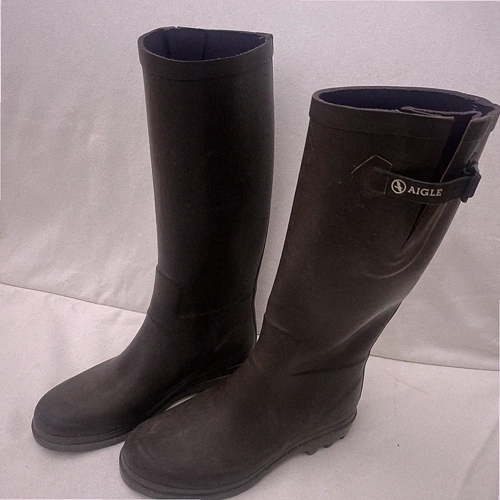 AIGLE Gummistiefel - Gr. 39 - Reitstiefel Gummi - schwarz - TOP