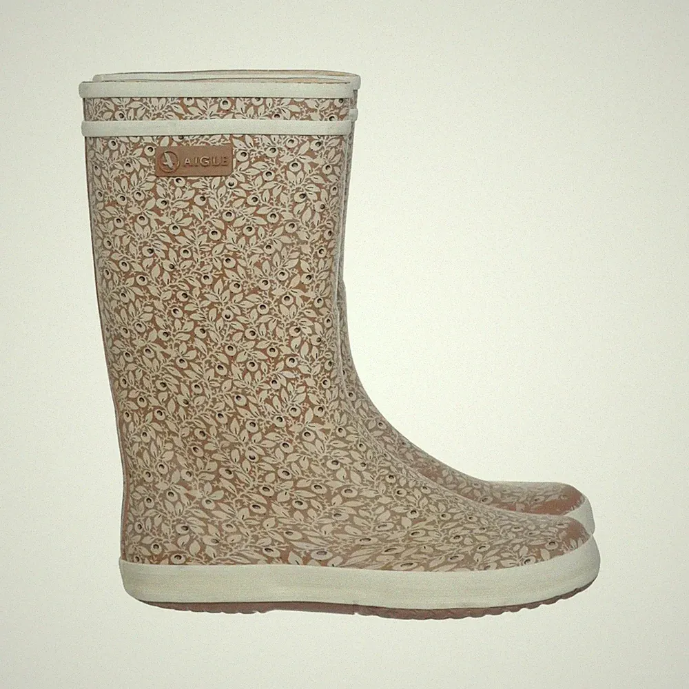 Aigle, Gummistiefel, Größe: 34, Beige/Weiß/Mehrfarbig, Damen #WBR
