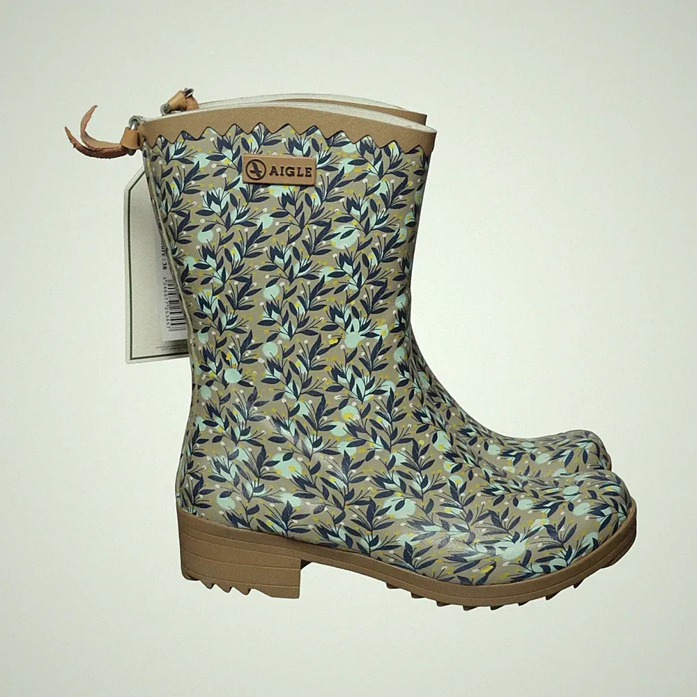 Aigle, Gummistiefel, Größe: 38, model: victorine bott, Beige/Mehrfarbig #Hq3