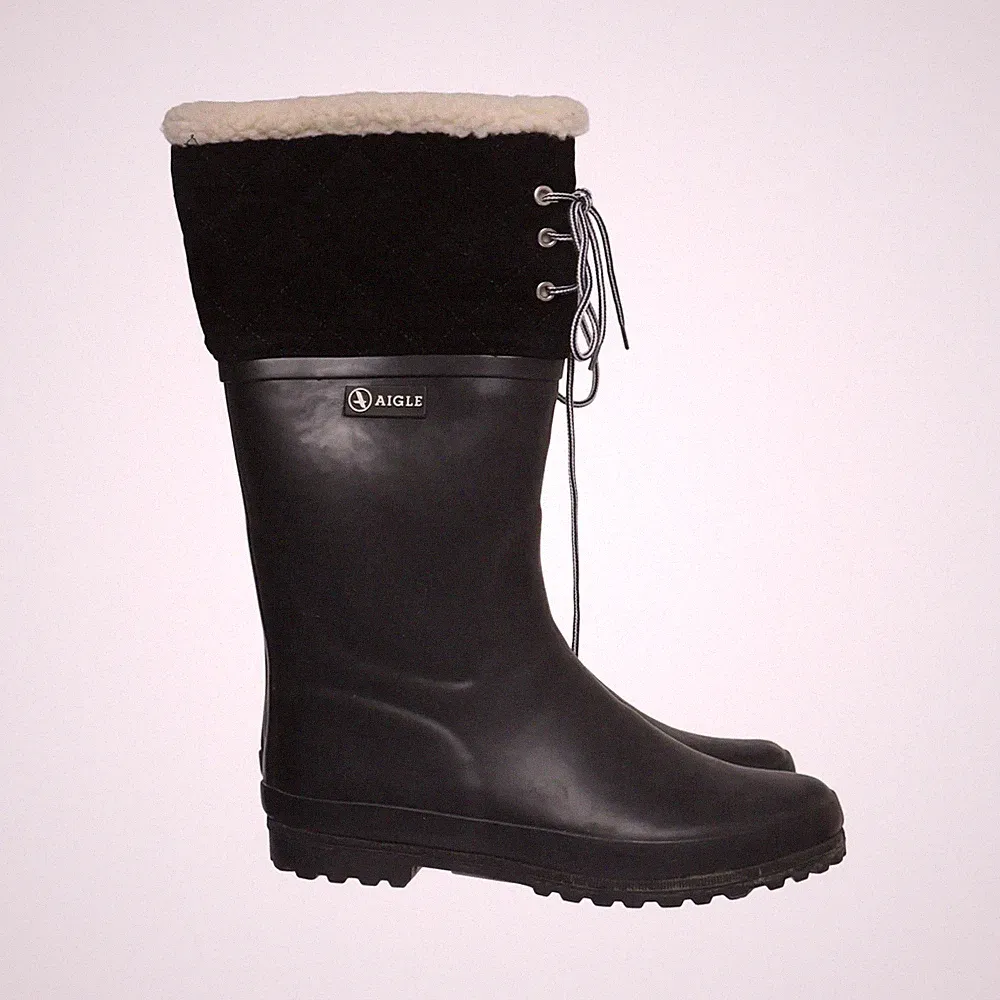 Aigle, Gummistiefel, Größe: 39, Schwarz/Beige, Damen #cSV
