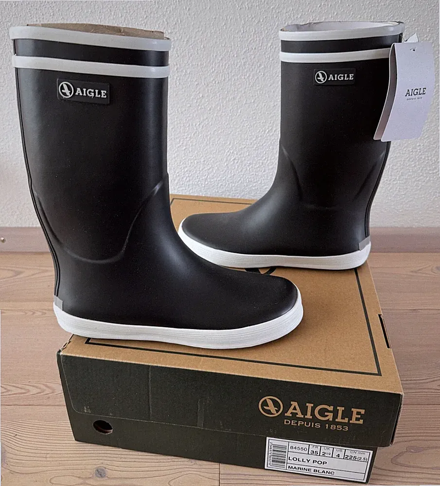 AIGLE Gummistiefel Kinder Lolly Pop dunkelblau/marine unisex Gr. 35 **NEU+OVP**