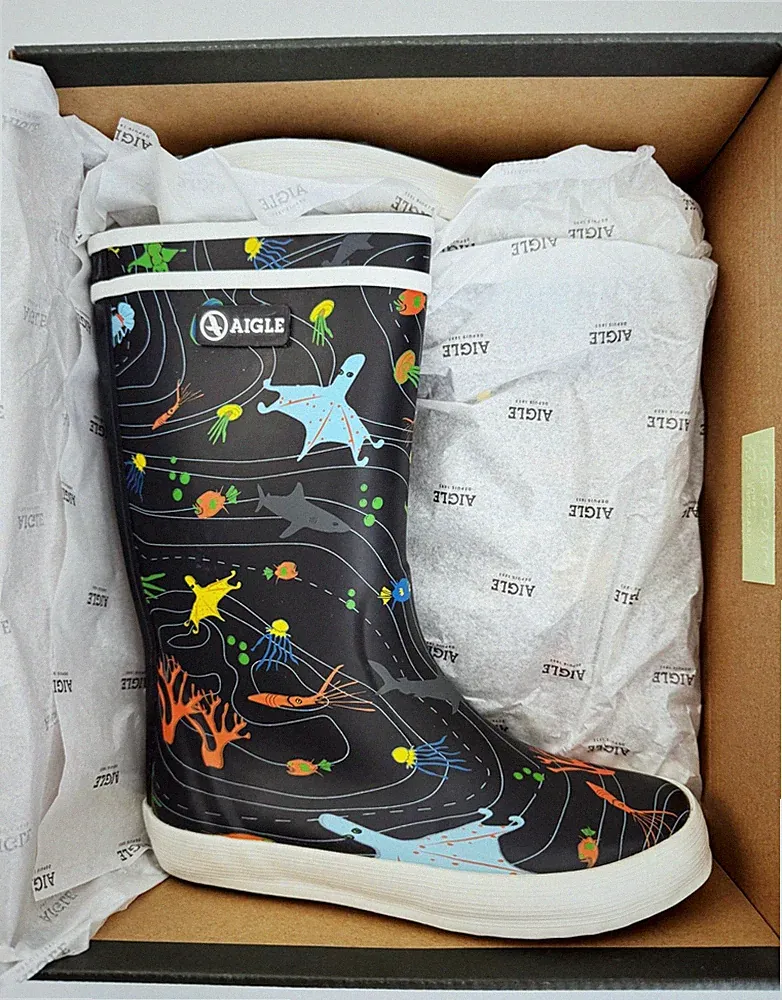 Aigle Gummistiefel Lolly-Pop Theme Tiefsee Gr.31 Wie NEU Unisex Schuhe