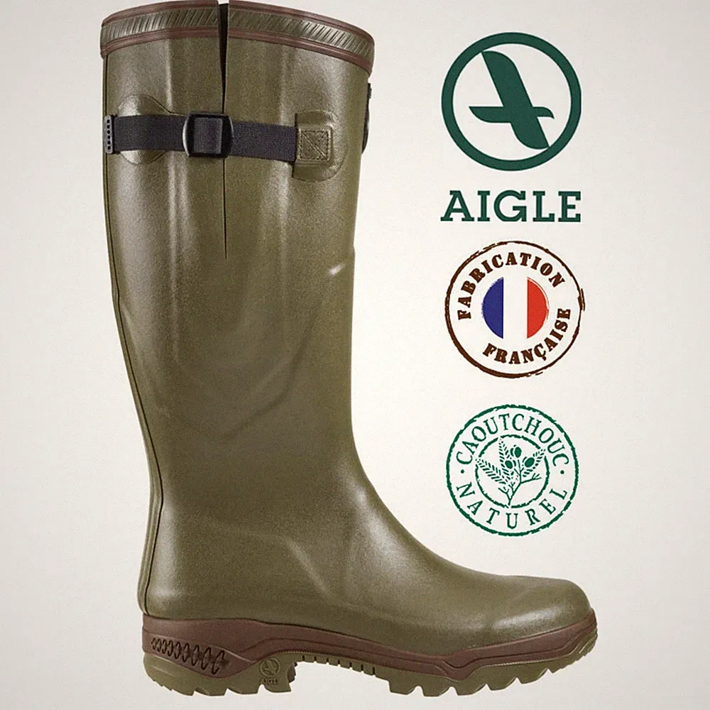 AIGLE Gummistiefel Parcours 2 Vario Grün (Khaki) - Neuware Sonderpreis