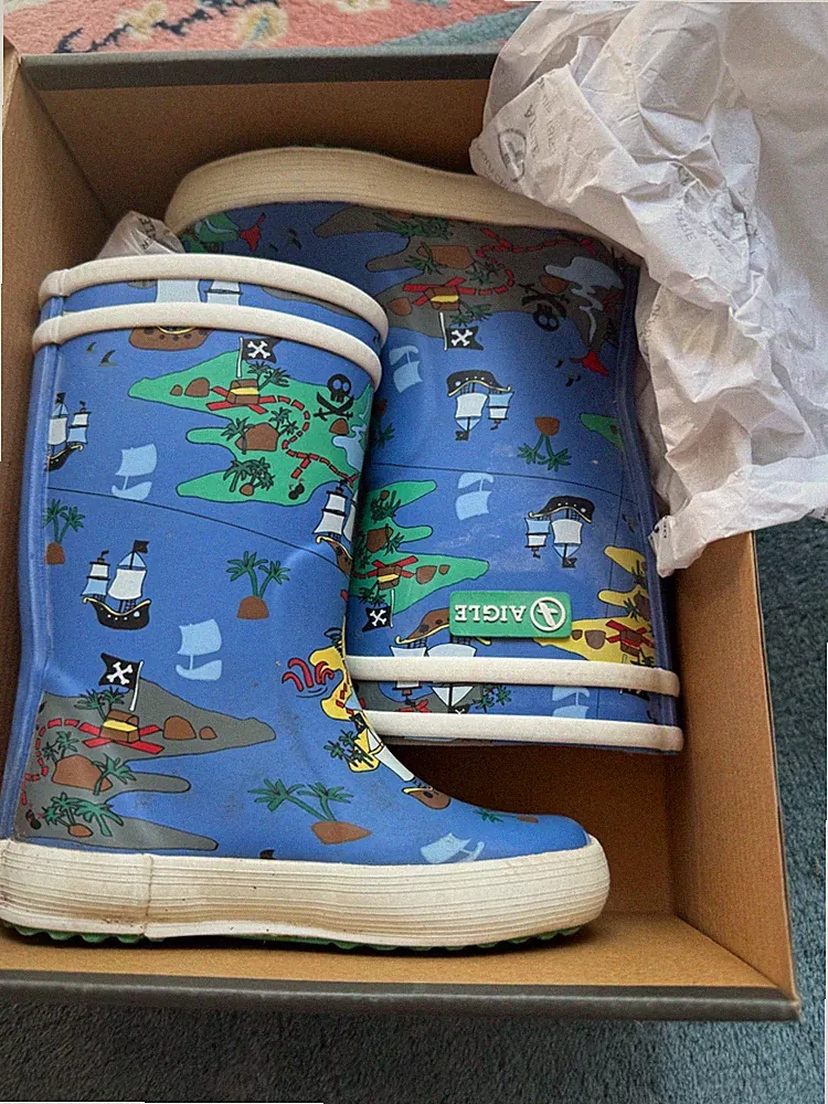 Aigle Lolly Pop Theme Treasure Map Piraten Gummistiefel Gr. 24 – kaum getragen