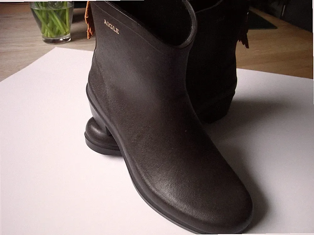 Aigle niedrige Gummistiefel Gr.37 braun flacher Absatz Reitdetail 1A Zustand