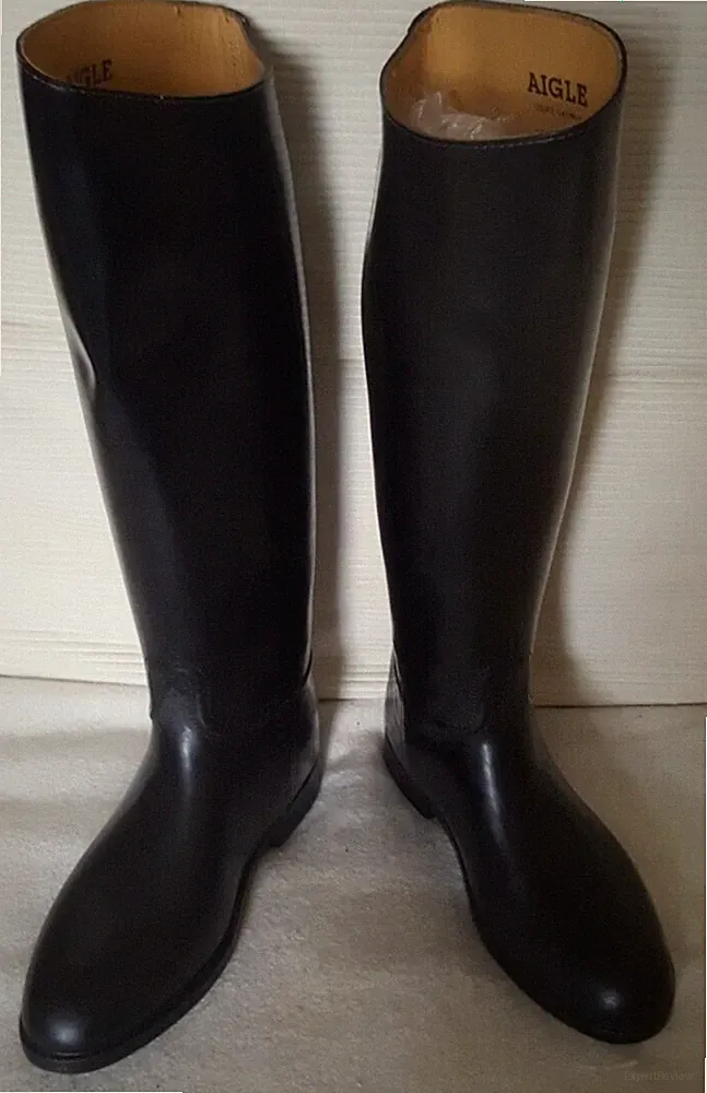 Aigle/Reiterstiefel Leder, Gummi beschichtet, Saumur, 40, schwarz fast neu