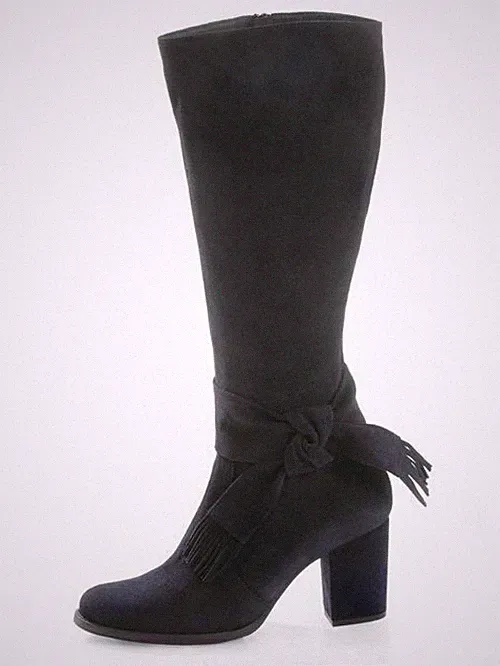 Alba Moda Langschaftstiefel Stiefel Leder blau Damenschuhe 42 8