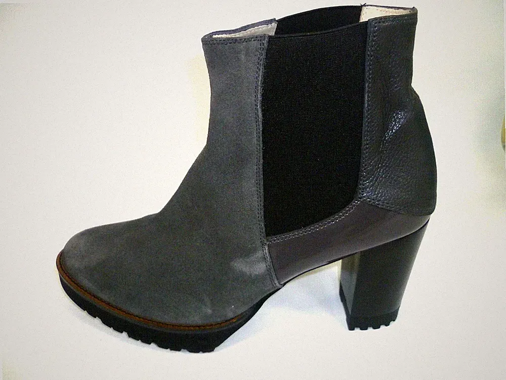 Alba Moda Stiefeletten Stiefel Damenschuhe Leder grau 42 8
