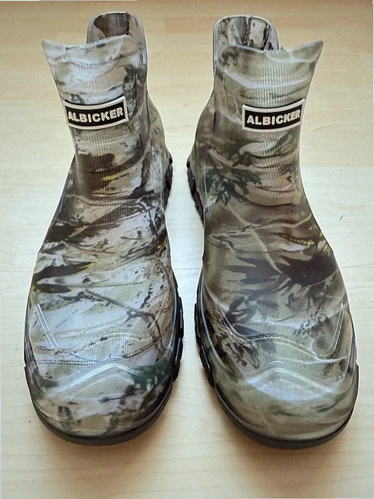 ALBICKER Herren Regenstiefel Camouflage Gr. 46 (Etikett 47) Wasserdicht